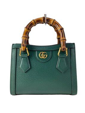 Gucci Handbag Bamboo Diana Mini Tote Green Leather